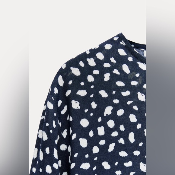 NWT. Zara ZW Collection Blue Printed Long Dress. Size XL. - Picture 9 of 12